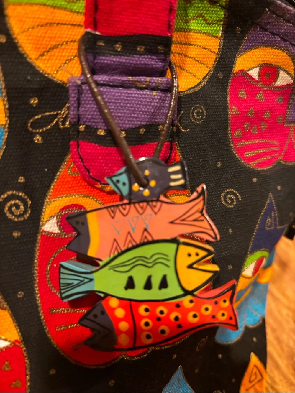 Laurel Burch Colorful Feline Bag